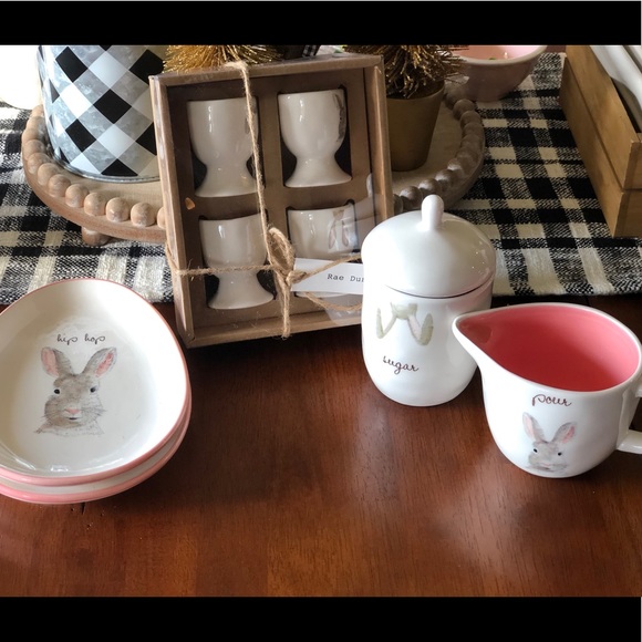 Rae Dunn Other - Rae Dunn pink bunny accessory set